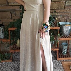 Elegant Cream Evening Gown